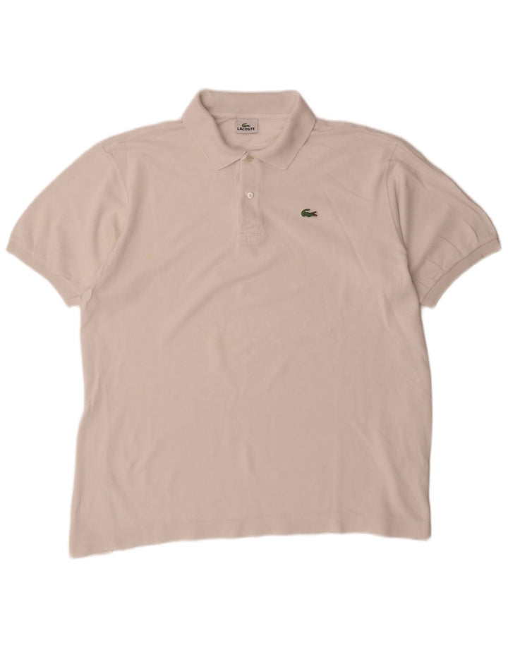 Męska koszulka polo Lacoste, rozmiar 7, 2XL, biała, bawełniana