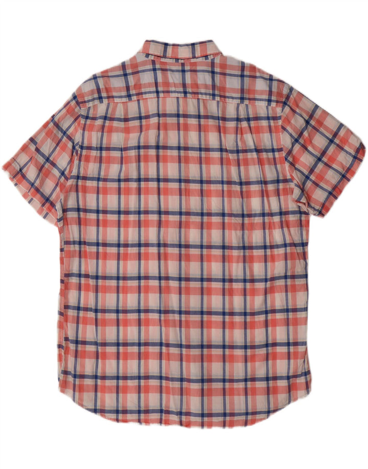 IZOD Mens Short Sleeve Shirt XL Red Check Cotton Vintage Izod and Second-Hand Izod from Messina Hembry 