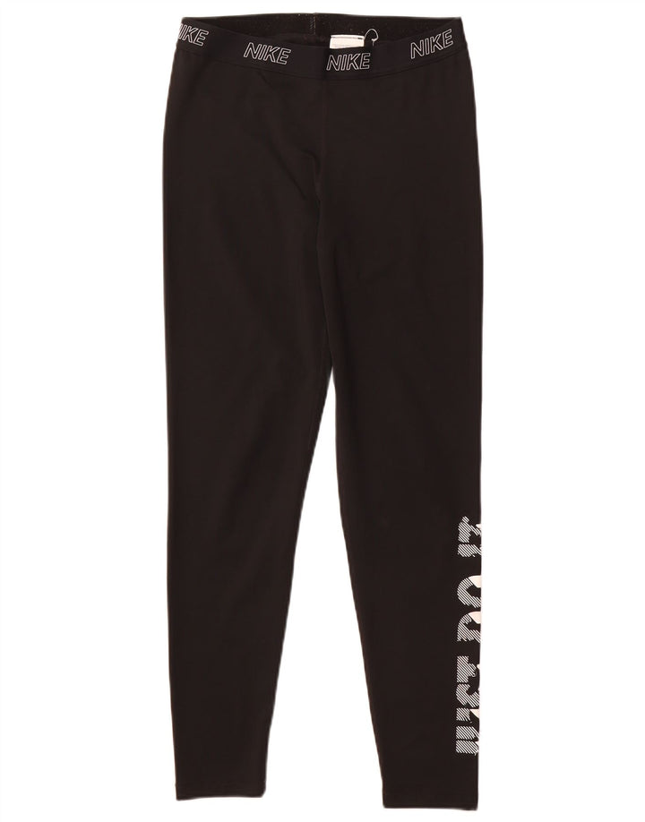 Damskie legginsy Nike Dri Fit Graphic UK 14, duże, czarne, poliestrowe