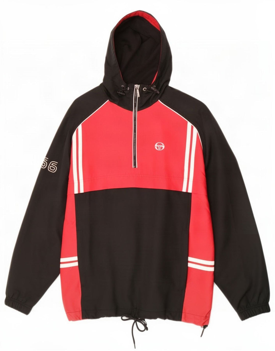 Męska kurtka dresowa z kapturem Sergio Tacchini, duża, czarna, z blokami kolorów