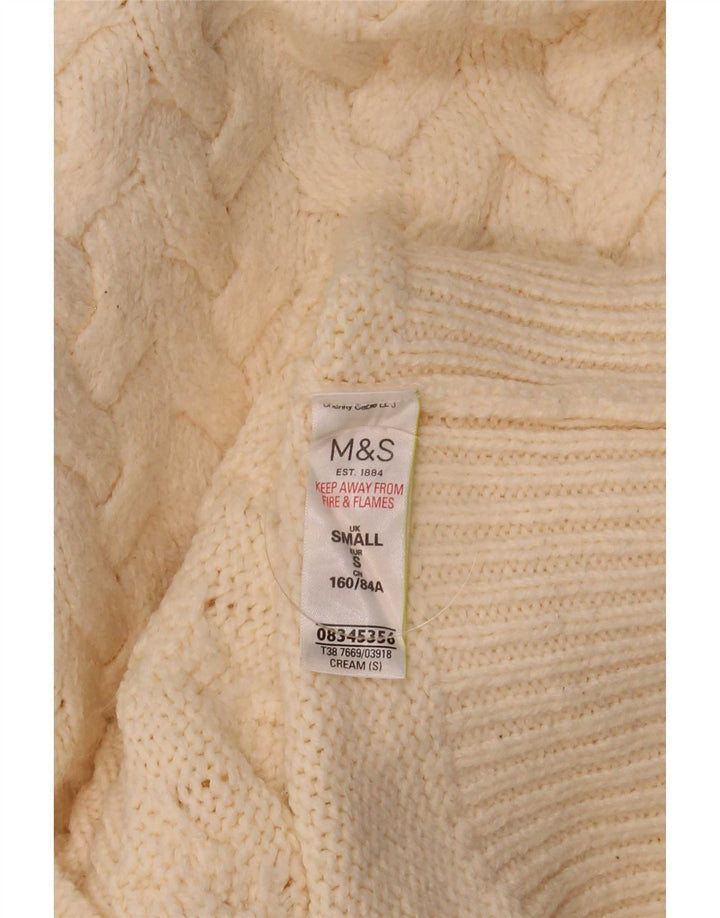 Marks & Spencer Damski sweter z golfem, UK 10, mały beż