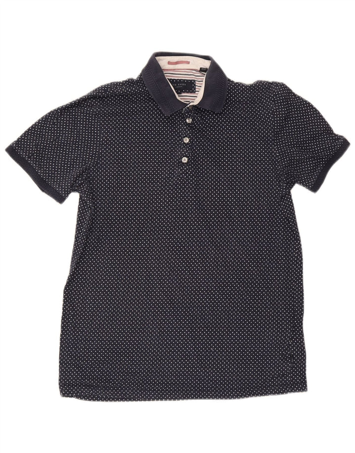 Męska koszulka polo Ted Baker, rozmiar 3, średnia, granatowa, bawełniana w cętki