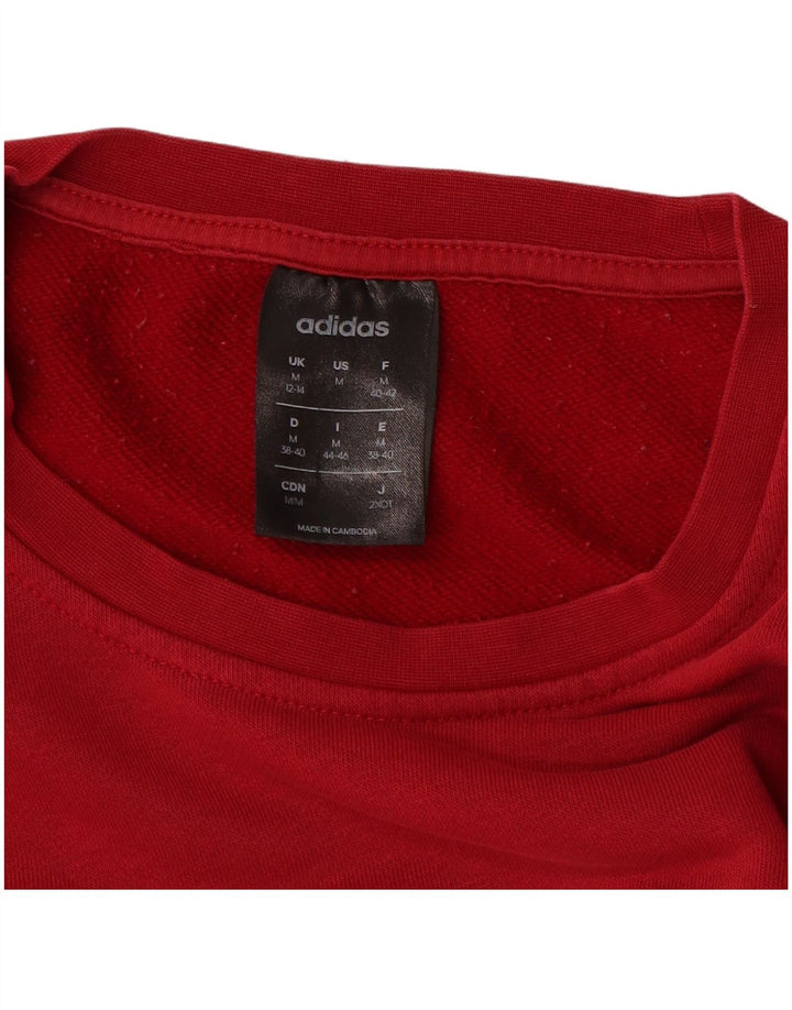 Damska bluza Adidas Graphic Jumper UK 12/14 Średnia czerwona bawełna