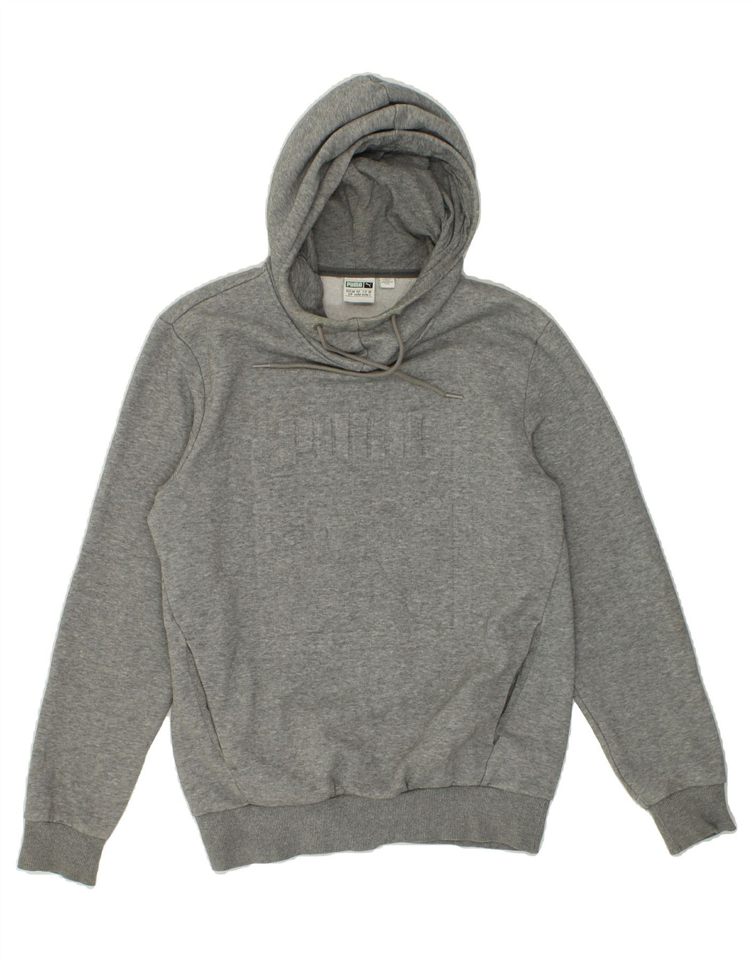 PUMA Mens Graphic Hoodie Jumper Small Grey Cotton Vintage Puma and Second-Hand Puma from Messina Hembry 