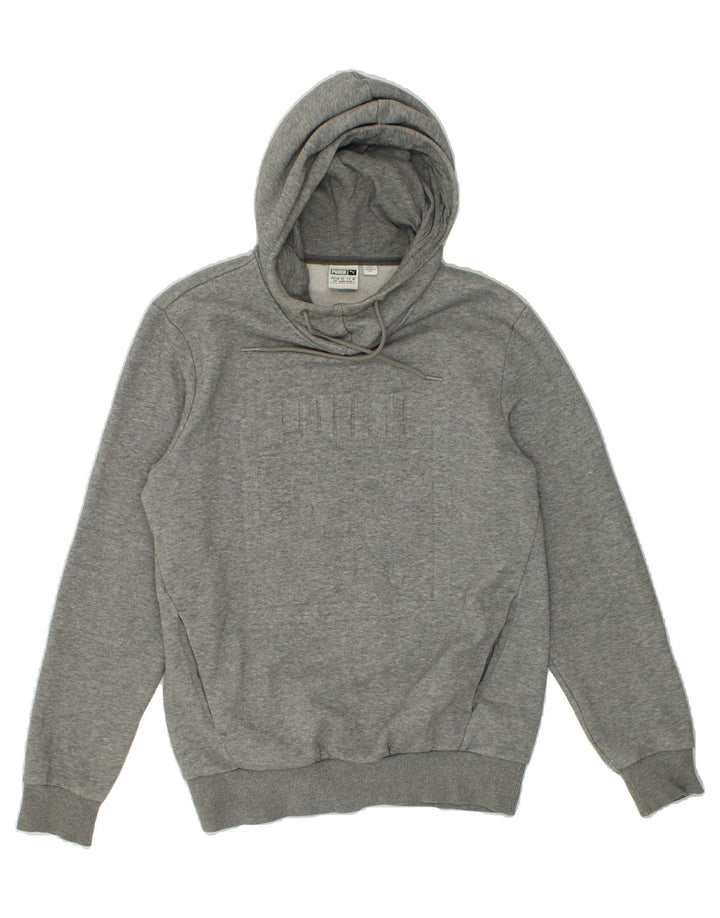 PUMA Mens Graphic Hoodie Jumper Small Grey Cotton Vintage Puma and Second-Hand Puma from Messina Hembry 