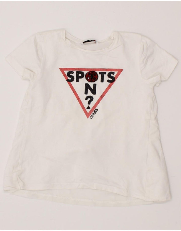 GUESS Girls Graphic T-Shirt Top 2-3 Years White Vintage Guess and Second-Hand Guess from Messina Hembry 