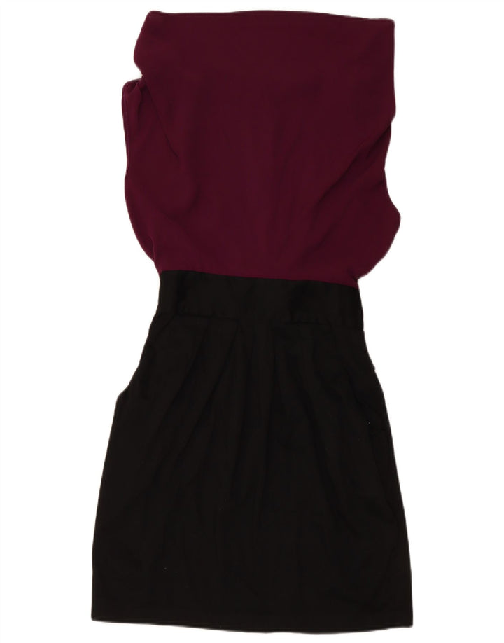 Damska sukienka płaszczowa bez rękawów CLOSET UK 10, mała, czarna, bawełniana w bloki kolorów