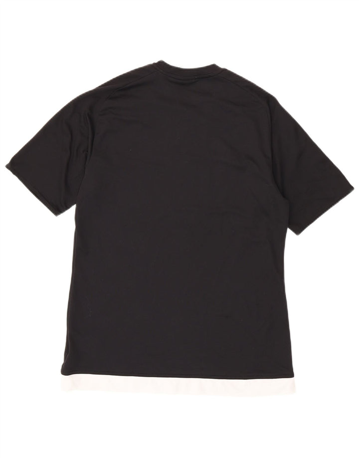Męski T-shirt ADIDAS Climalite Top, średni czarny poliester w blokach kolorystycznych