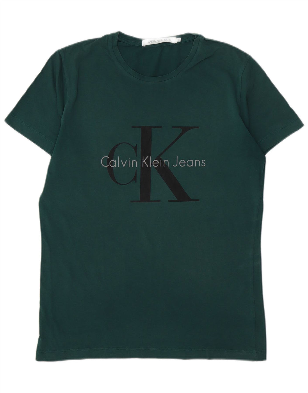 Męski T-shirt z grafiką CALVIN KLEIN JEANS, średni zielony