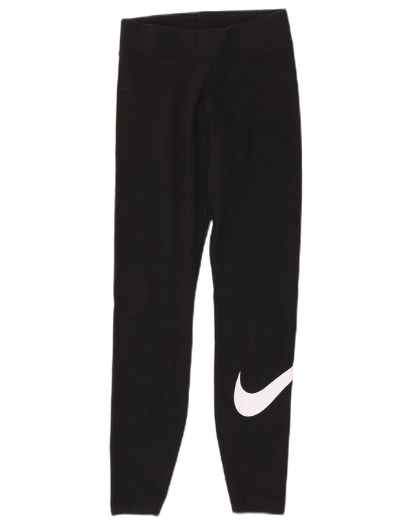 Damskie legginsy Nike Graphic UK 4 XS, czarne, bawełniane