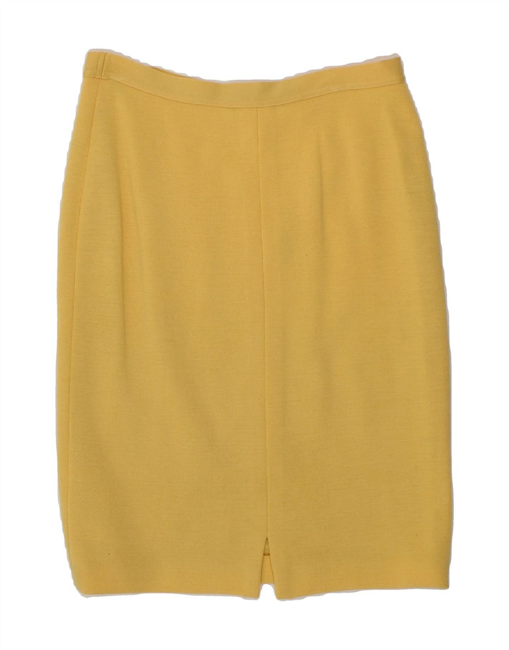 LUISA SPAGNOLI Womens Knit Straight Skirt IT 44 Medium W30  Yellow Wool Vintage Luisa Spagnoli and Second-Hand Luisa Spagnoli from Messina Hembry 