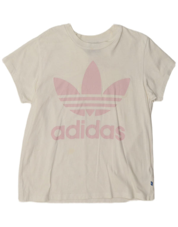 Damska koszulka graficzna Adidas Top UK 12 Średnia biała bawełna