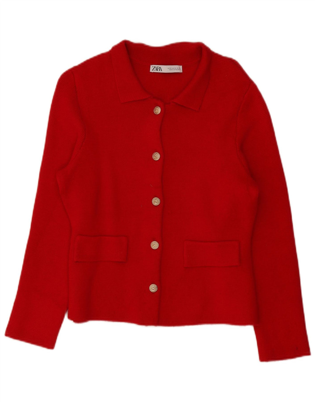 Sweter damski Zara Cardigan UK 14, średni czerwony, wiskoza