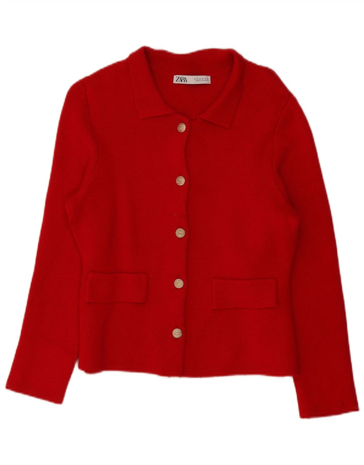 Sweter damski Zara Cardigan UK 14, średni czerwony, wiskoza