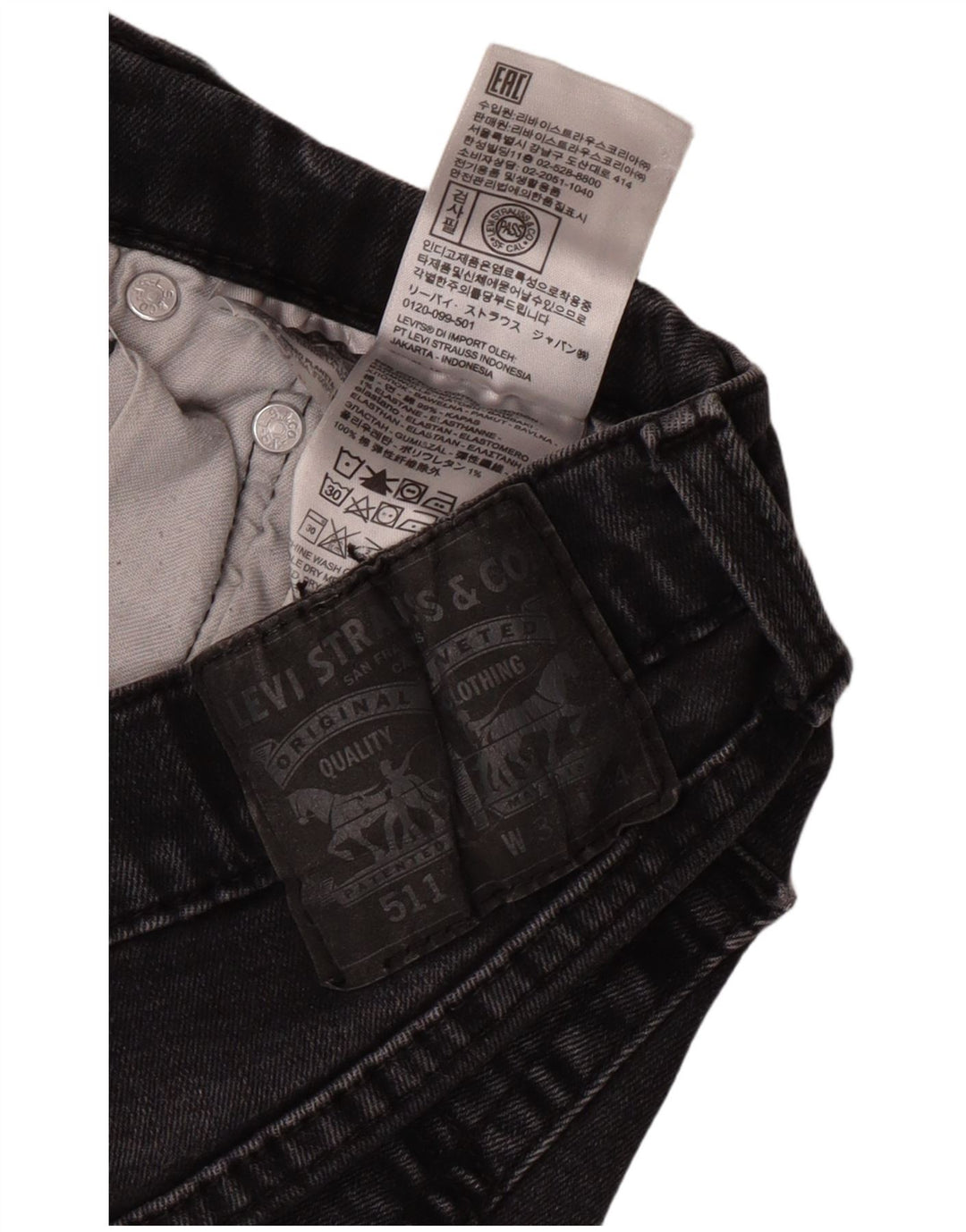 Męskie jeansy Levi's 511 Slim W33 L34 Szara bawełna
