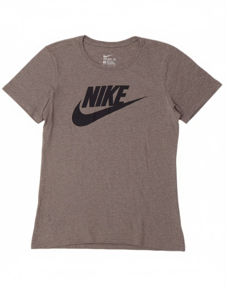 Męski T-shirt z grafiką Nike, mały, szary, bawełniany