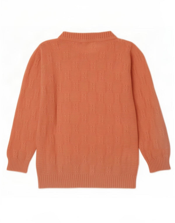 Sweter damski w stylu vintage z dekoltem w łódkę UK 14, średni róż