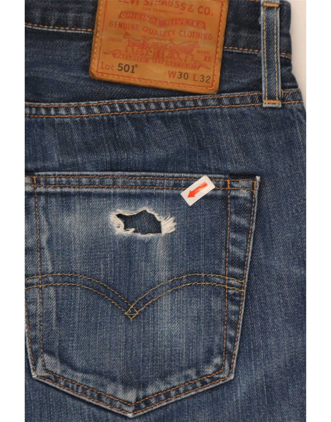 Męskie jeansy Levi's 501 Straight W30 L32 Niebieskie bawełniane