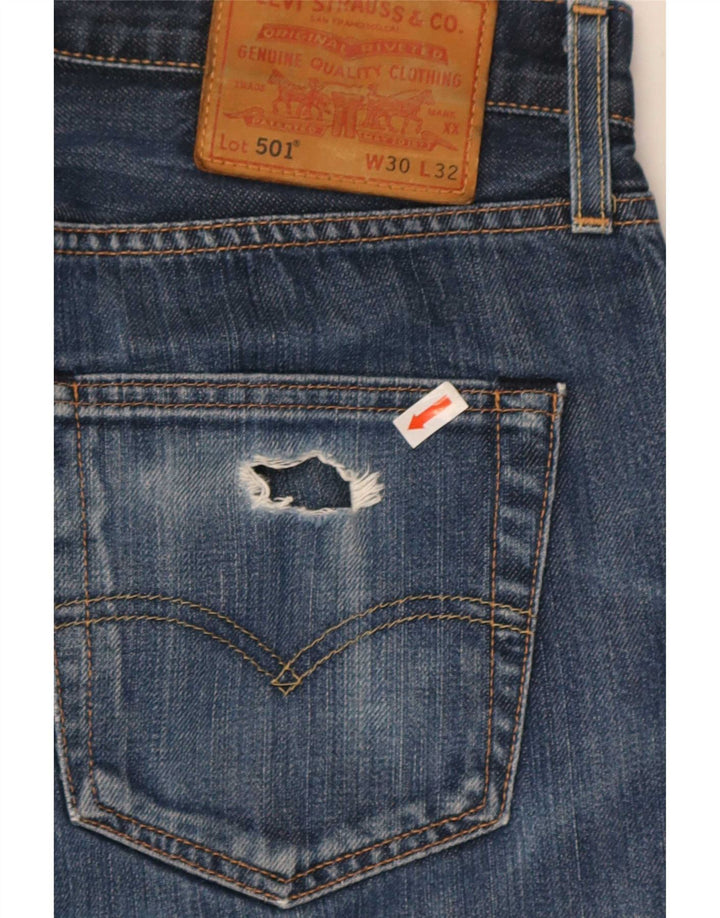 Męskie jeansy Levi's 501 Straight W30 L32 Niebieskie bawełniane