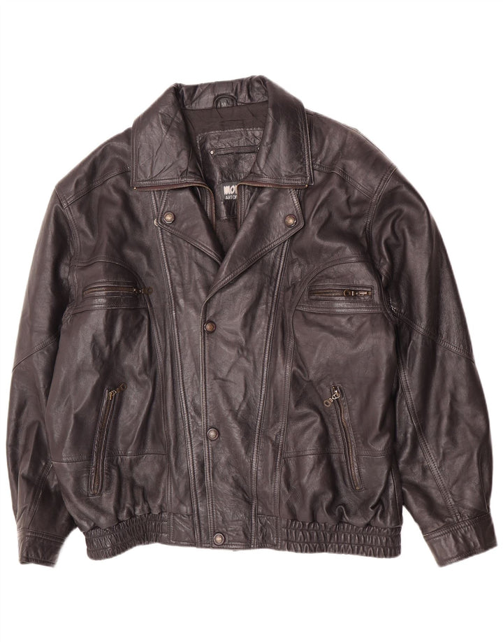 Męska kurtka skórzana Morena UK 44 2XL Granatowa Biker