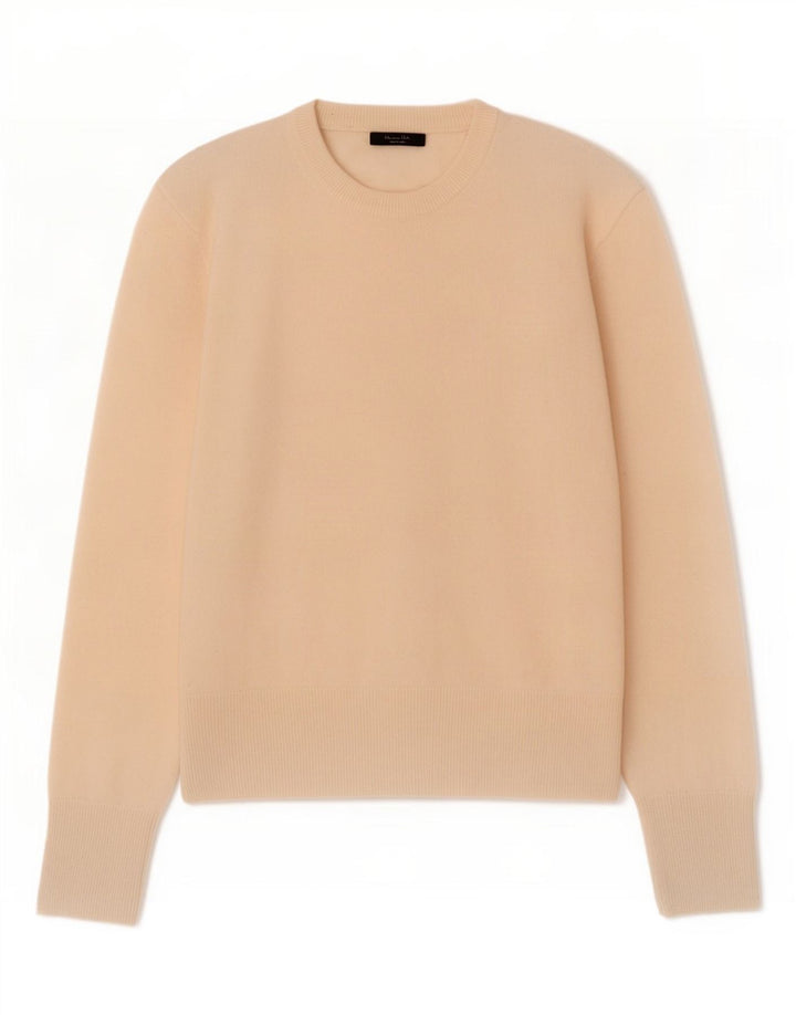 Sweter damski Massimo Dutti z okrągłym dekoltem, UK 14, średni beż