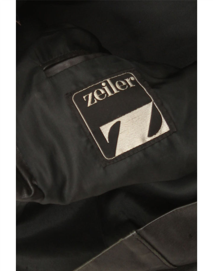 Męska kurtka skórzana Zeiler UK 40 duża czarna
