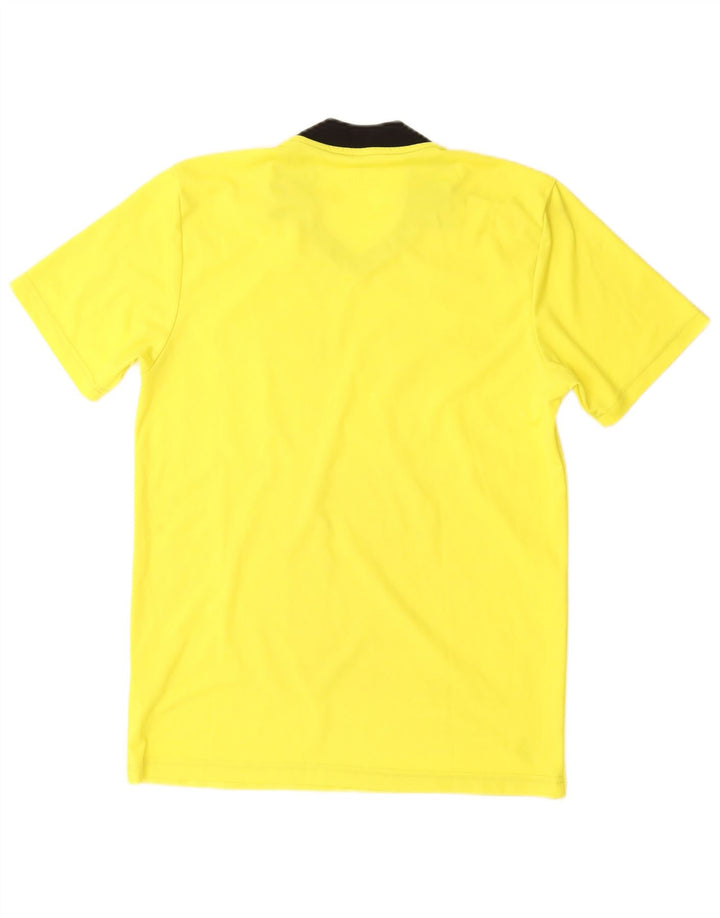 Męska koszulka polo Adidas Climalite, mała, żółta, z blokami kolorów
