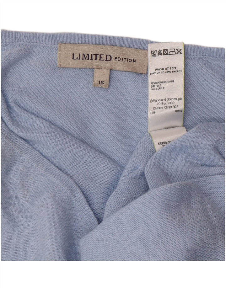 Marks & Spencer Damska sukienka oversize typu jumper UK 16, duży, niebieski akryl