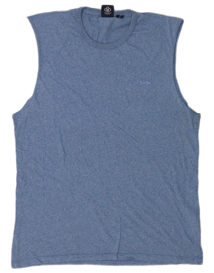 Męska kamizelka Superdry XL, niebieska, nakrapiana bawełna