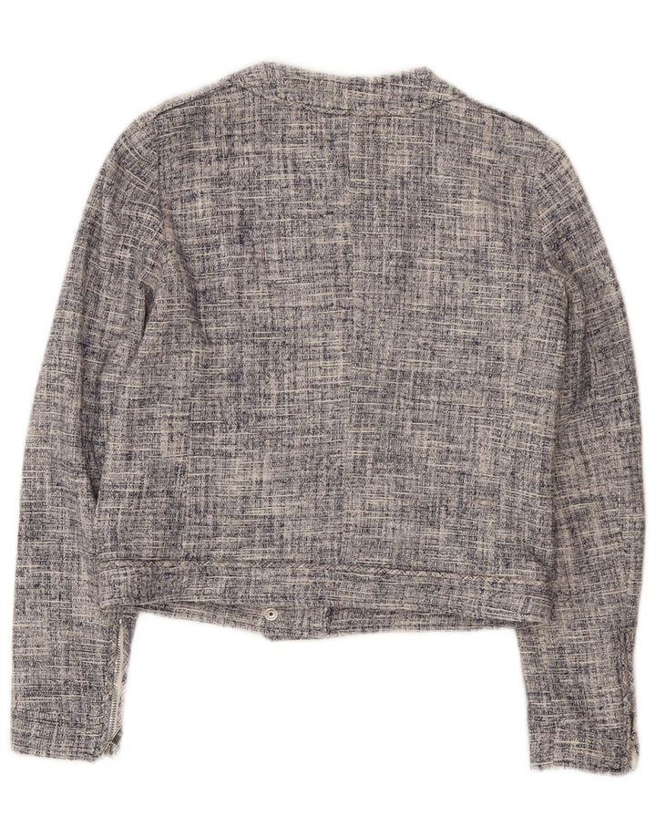 Damska marynarka Massimo Dutti Crop Full Zip EU 36 XS Granatowa, bawełniana