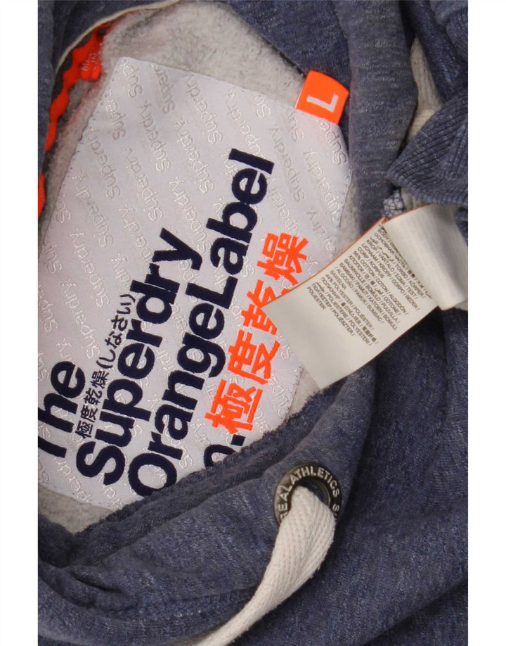 Męski sweter z kapturem Superdry, duży, granatowy, bawełniany