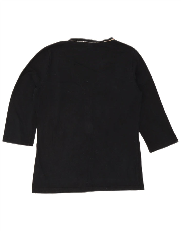 Top damski Burberry z rękawem 3/4, UK 14, duży, czarny