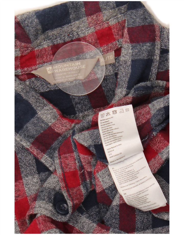 MOUNTAIN WAREHOUSE Męska koszula flanelowa XL, bawełniana w granatową kratę