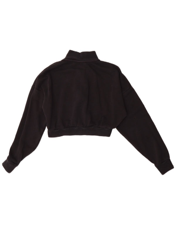 Damska bluza dresowa Nike Oversized Crop Zip Neck Sweter UK 6 XS Czarna bawełna