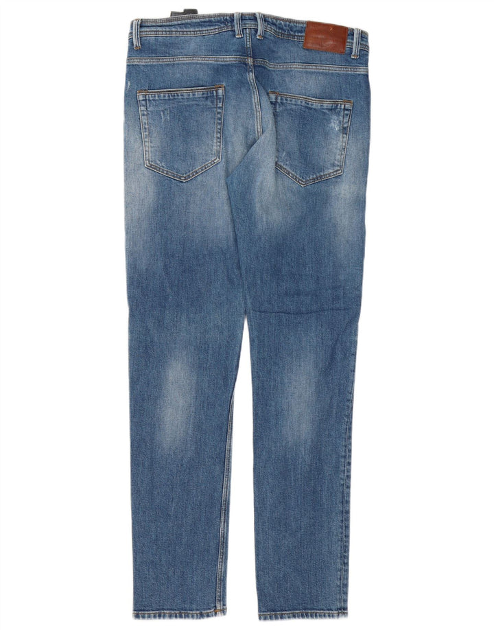 Zara Męskie Slim Jeansy EU 42 Duże W32 L32 Niebieskie