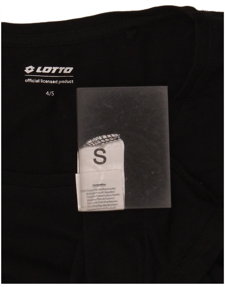 Top damski LOTTO z długim rękawem UK 10, mały, czarny, bawełniany