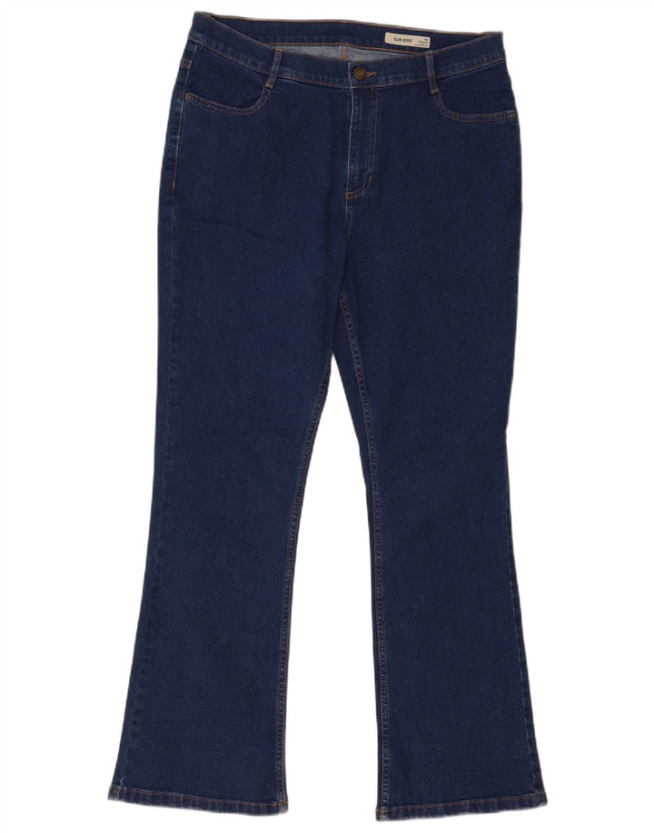 Marks & Spencer Damskie Regularne Slim Bootcut Jeansy UK 14 Duże W34 L30 Niebieskie