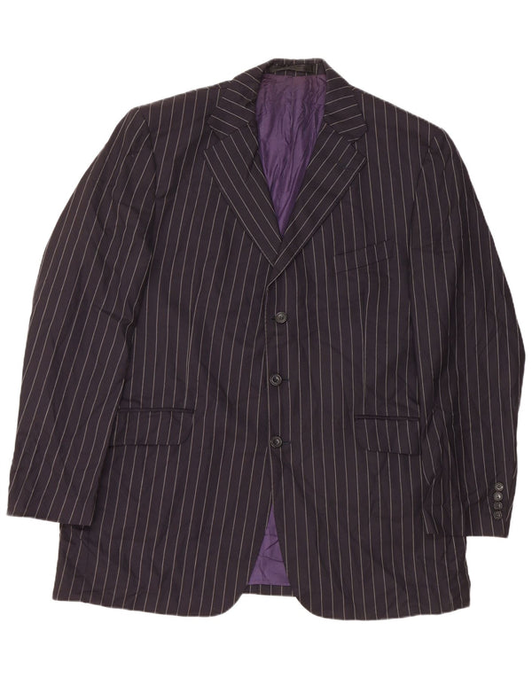 Marks & Spencer Męska marynarka zapinana na 3 guziki UK 44 2XL Granatowa w prążki