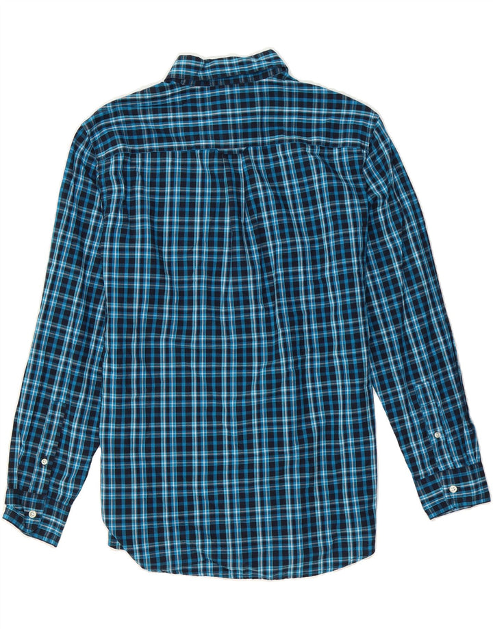 CHAPS Mens Shirt Medium Navy Blue Check Cotton Vintage Chaps and Second-Hand Chaps from Messina Hembry 