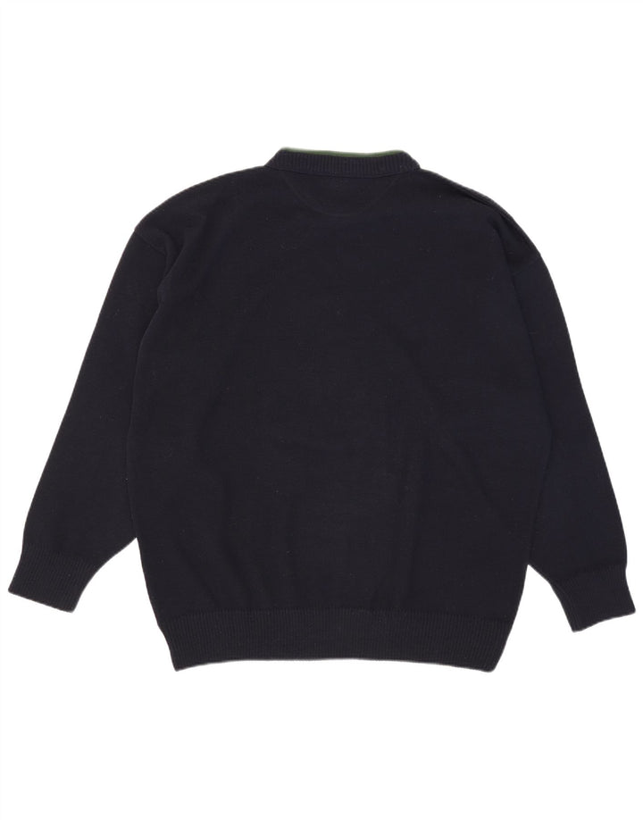 Męski sweter męski z grafiką i okrągłym dekoltem Alexander's 2XL Granatowa wełna