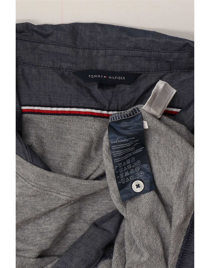 Damska bluza dresowa Tommy Hilfiger UK 14, średnia, szara bawełna w paski