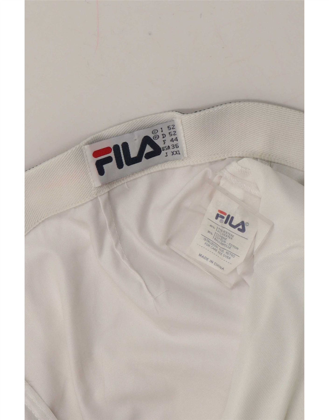 Męskie spodenki Chino Fila IT 52 XL W38 Biały poliester z blokami kolorów