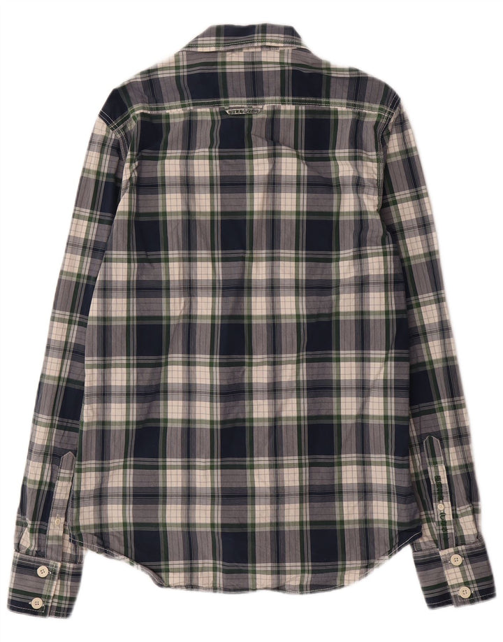 SUPERDRY Koszula męska, duża, bawełniana w granatową kratę