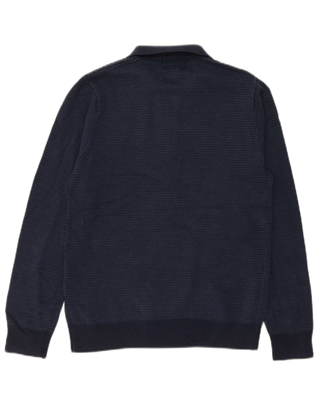 Marks & Spencer Męski sweter polo o dopasowanym kroju, mały, granatowy