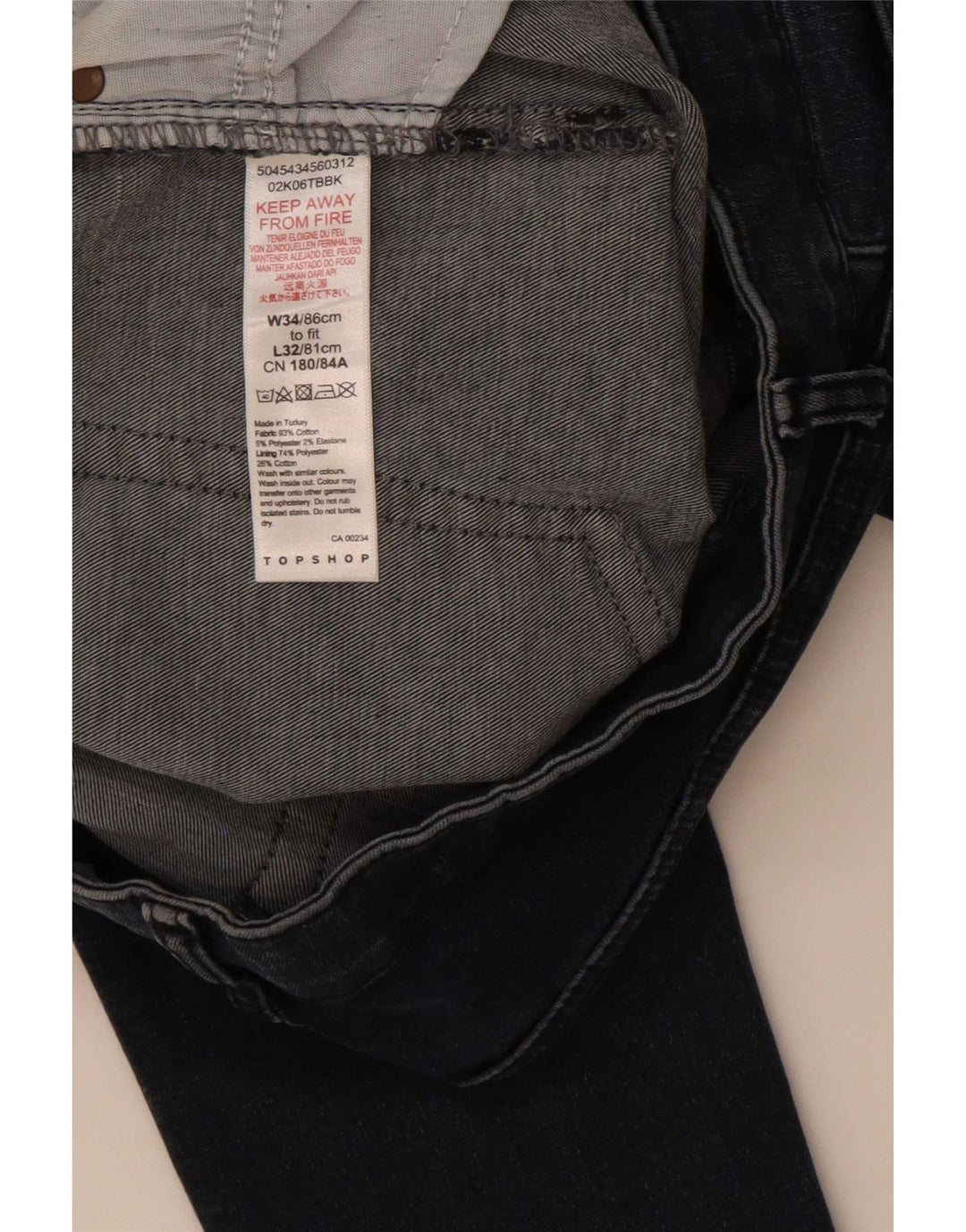 Damskie jeansy Skinny Topshop W34 L32 Granatowy poliester