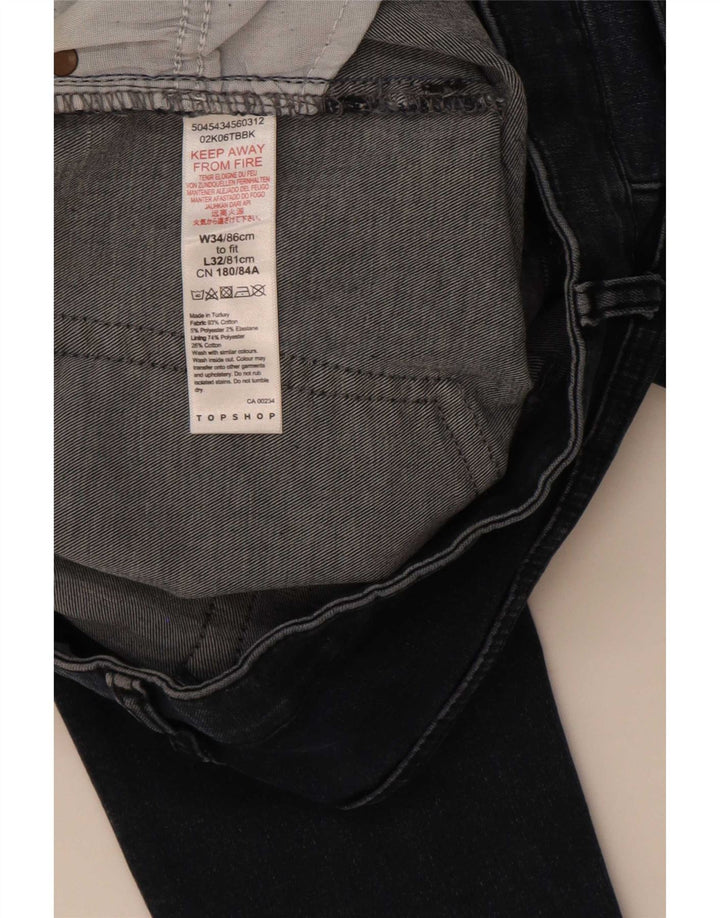 Damskie jeansy Skinny Topshop W34 L32 Granatowy poliester