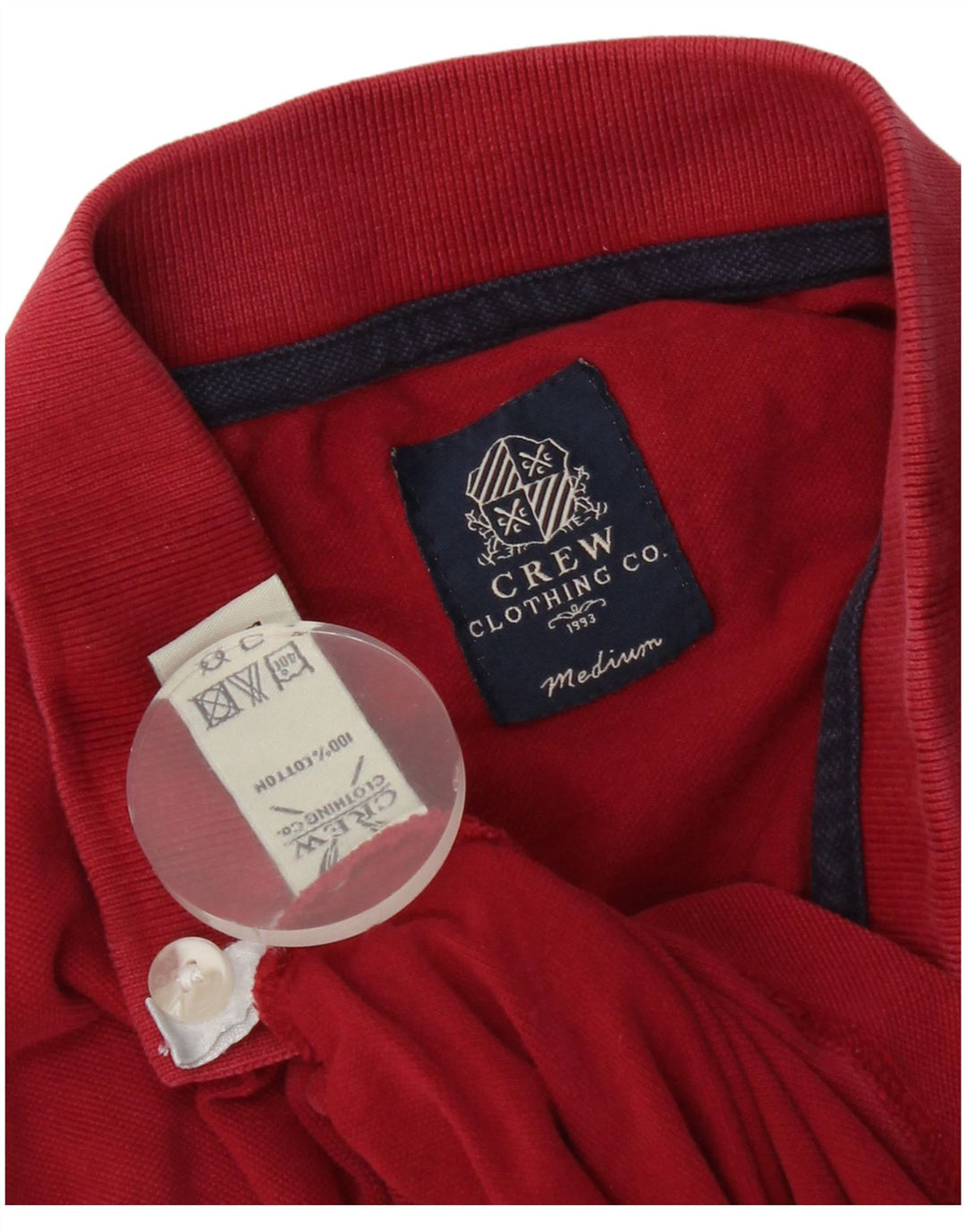 Crew Clothing Męska koszulka polo Średnio czerwona bawełniana