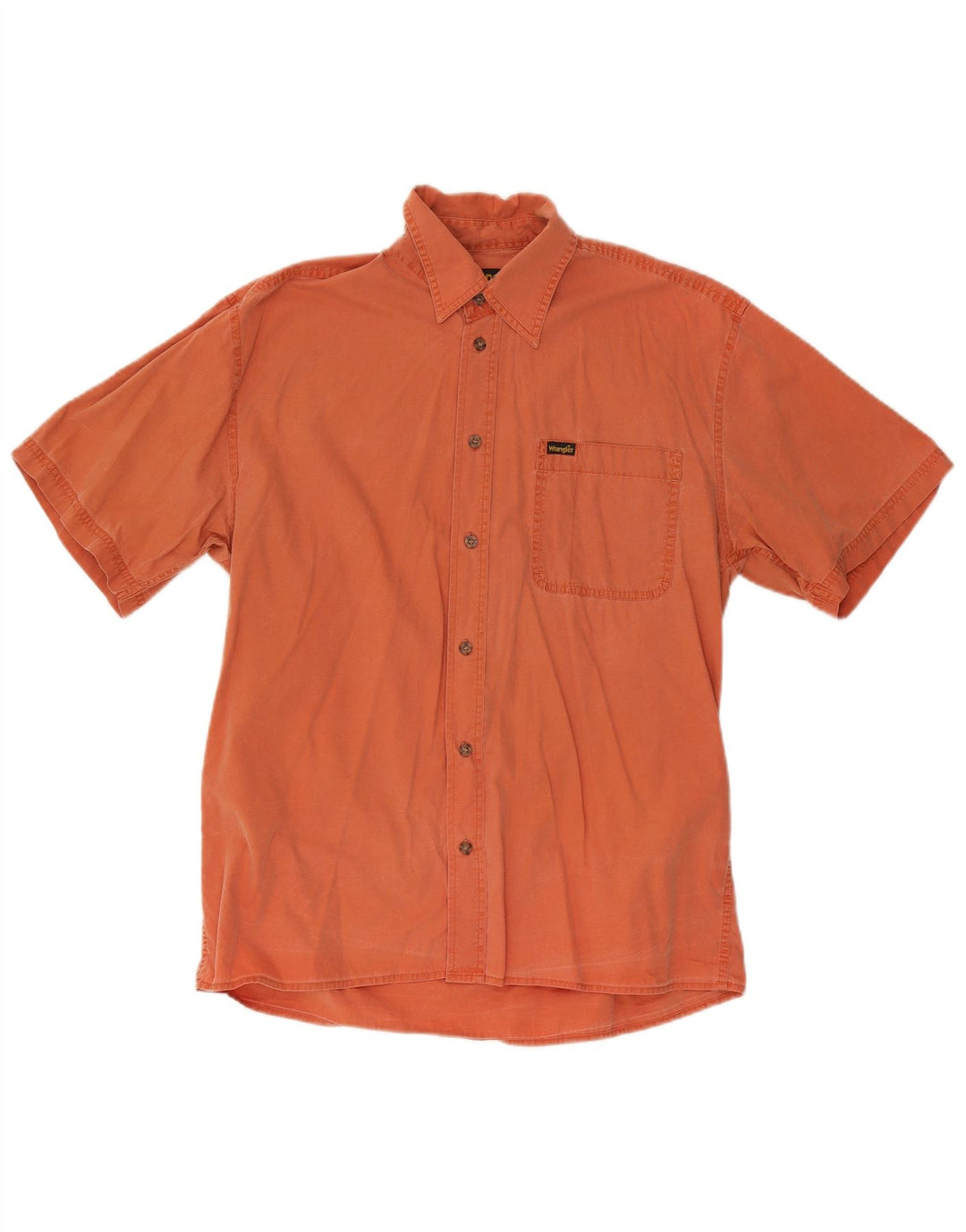 Męska koszula z krótkim rękawem Wrangler, średnia, pomarańczowa, bawełniana