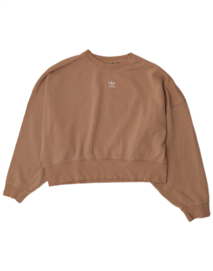 Damska bluza Adidas Crop Oversized Sweter UK 10 Small Beige