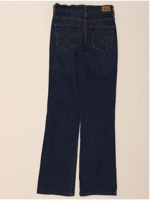 Damskie idealnie wyszczuplające jeansy Bootcut LEVI'S US 2 XS W24 L30 Niebieskie bawełniane